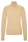 Sand roll neck HV Society jumper with button cuffs – Dotique

