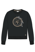 Black HV Society jumper with gold crest print – Dotique

