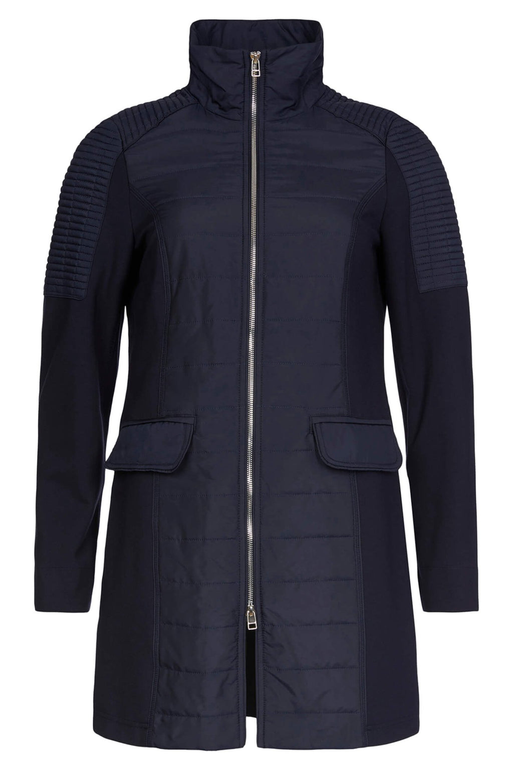 I'cona 67004-60012-690 Navy Padded Detail Zip Front Jacket - Dotique