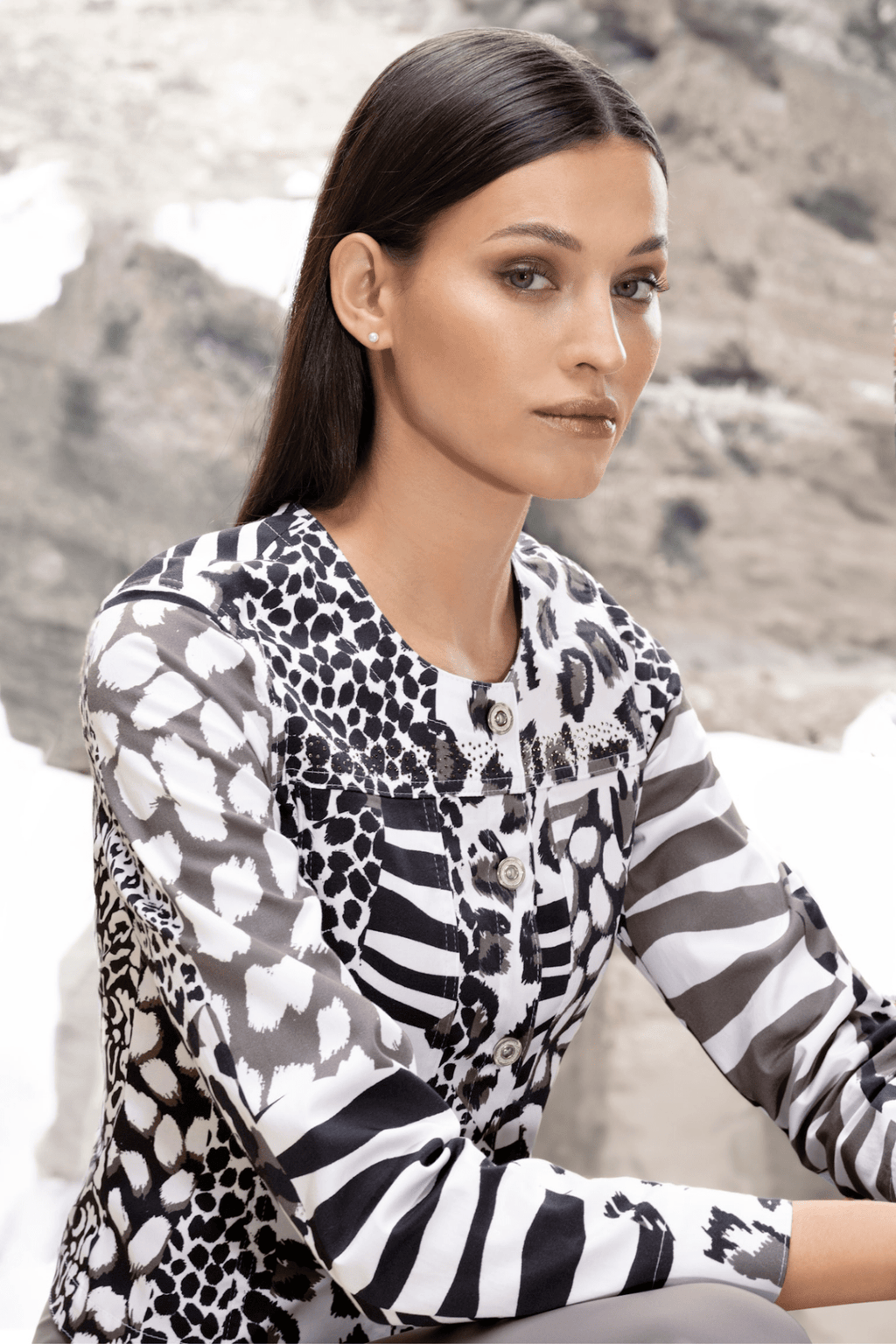 I'CONA 67339-60311-0 Multi Animal Print Jacket (52cm)