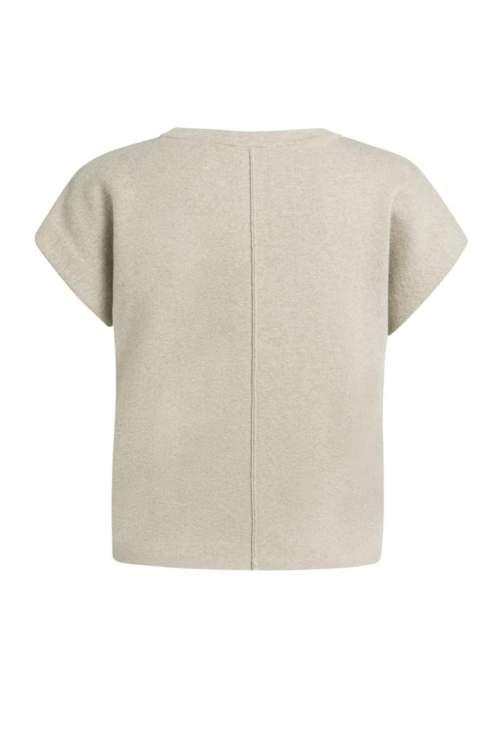 YAYA Jumper with Textured Sleeves - Pure Cashmere Grey Melange 01-000644-609