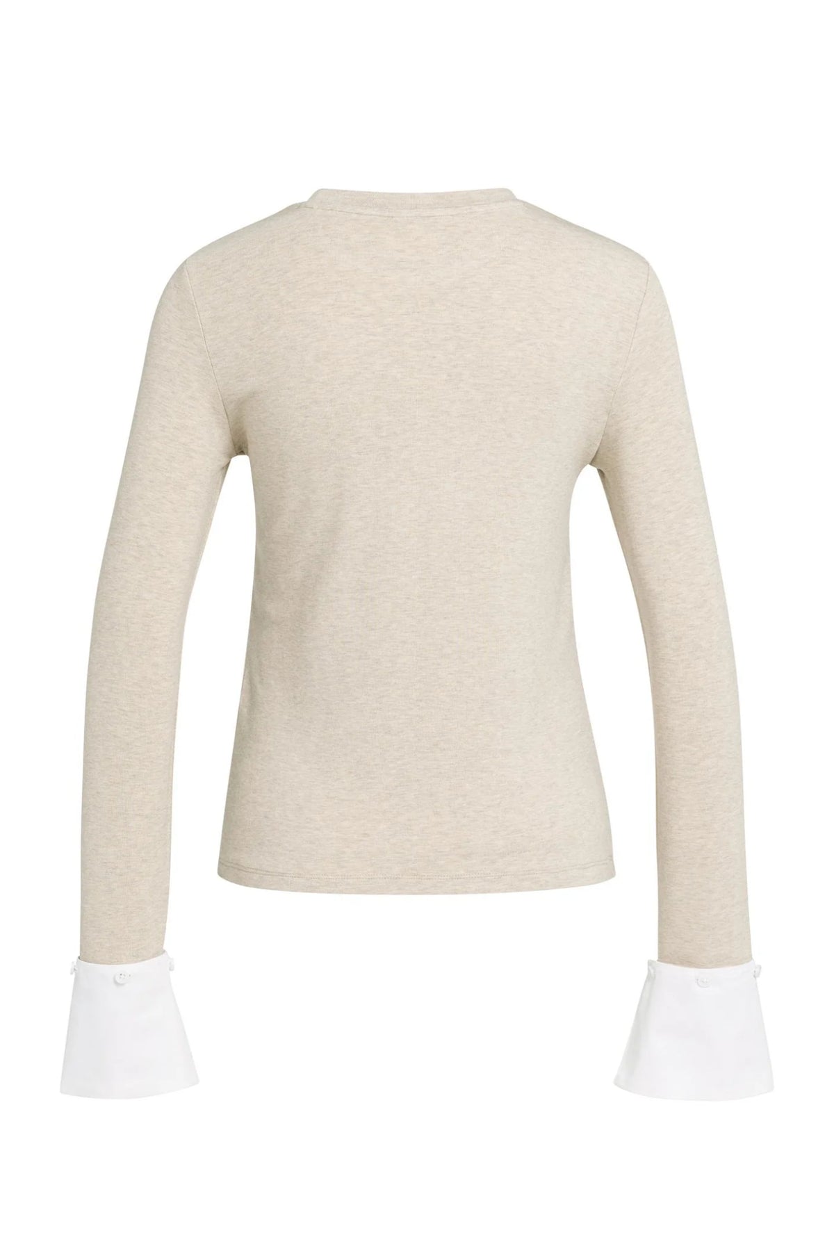 YAYA Jersey Top with Removable Cuff - Pure Cashmere Grey Melange 01-709418-609
