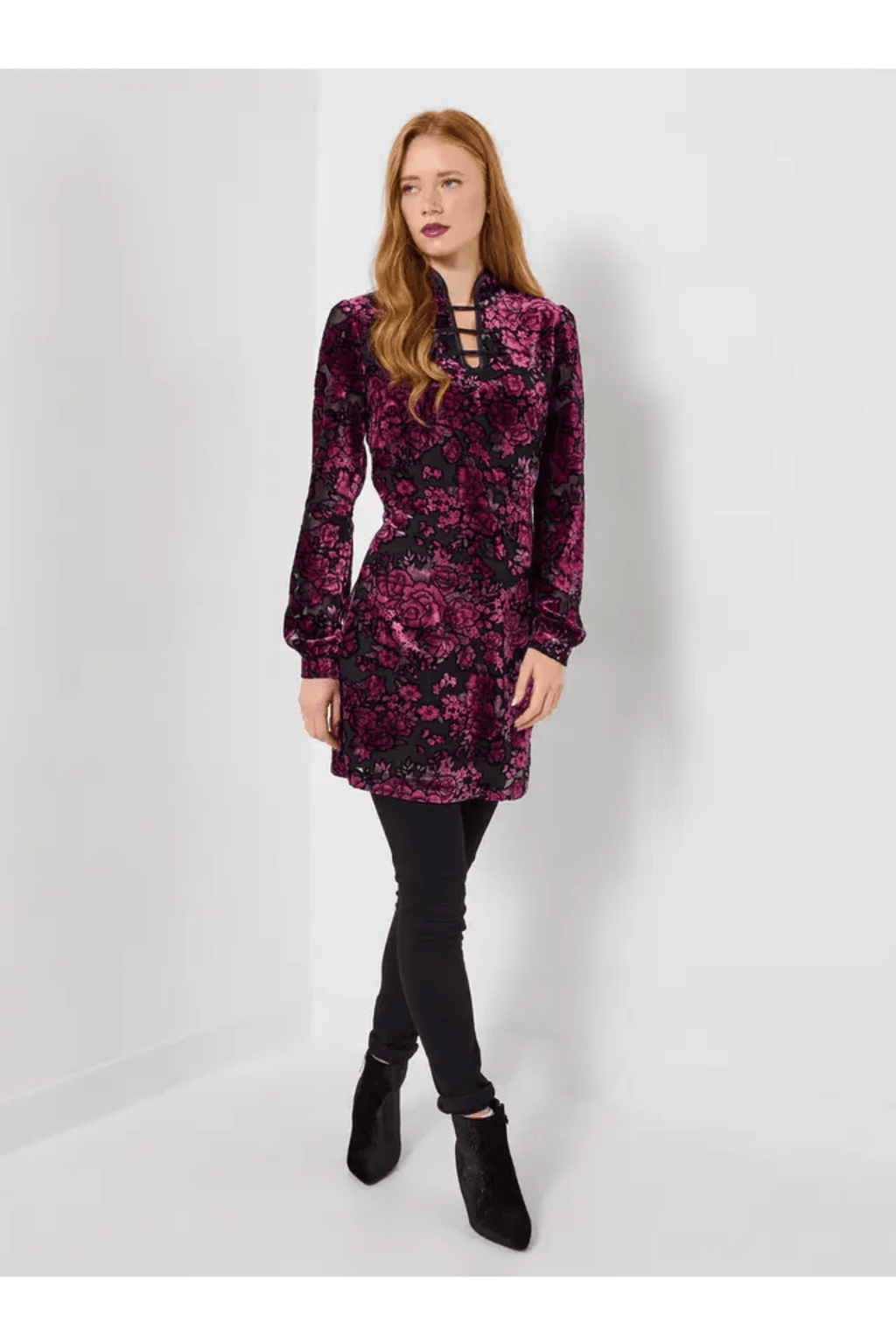 joe-browns-daring-devore-tunic-dress-purple