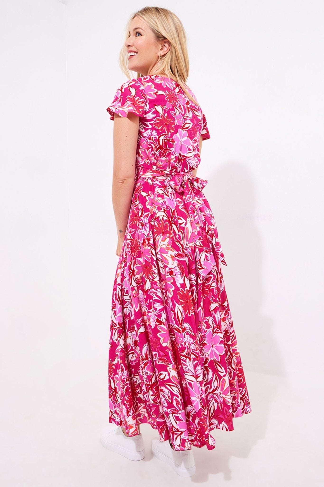Joe Browns WF172A Celina Floral Maxi Dress Pink - Dotique