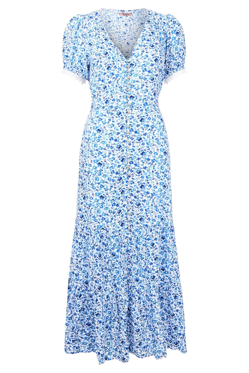 Joe Browns WF185A Blue Belle Floral Maxi Dress Blue - Dotique