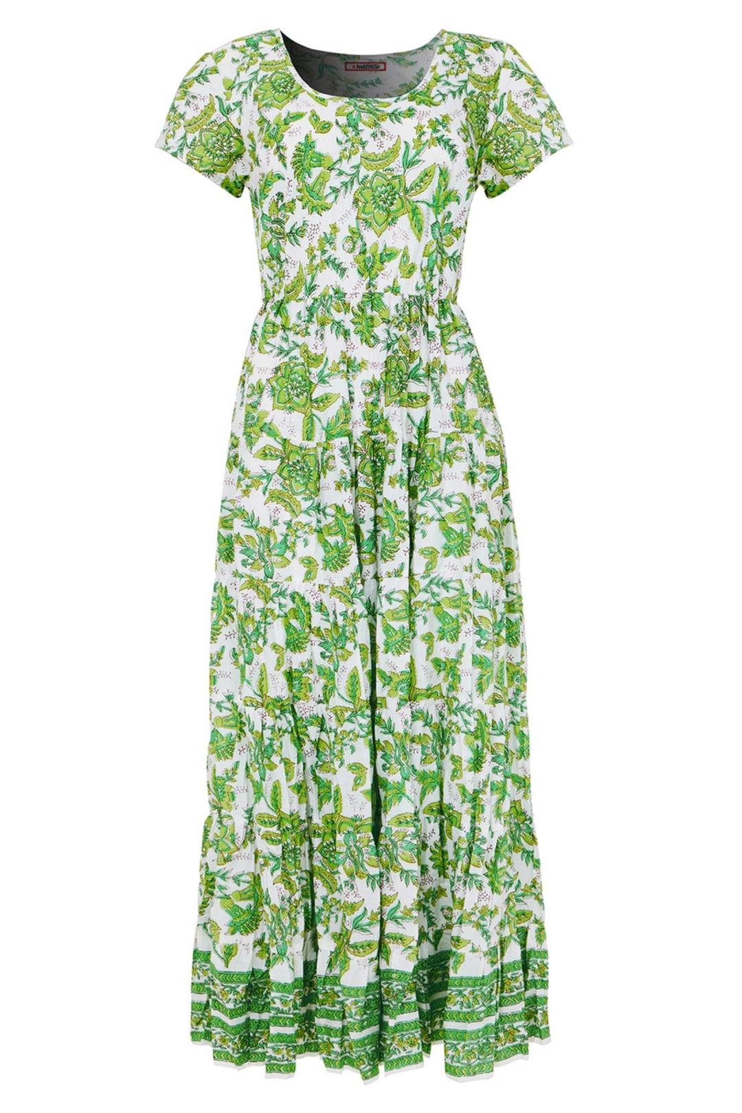 Joe Browns WF186A Hannah Green Floral Crinkle Cotton Maxi Dress at Dotique