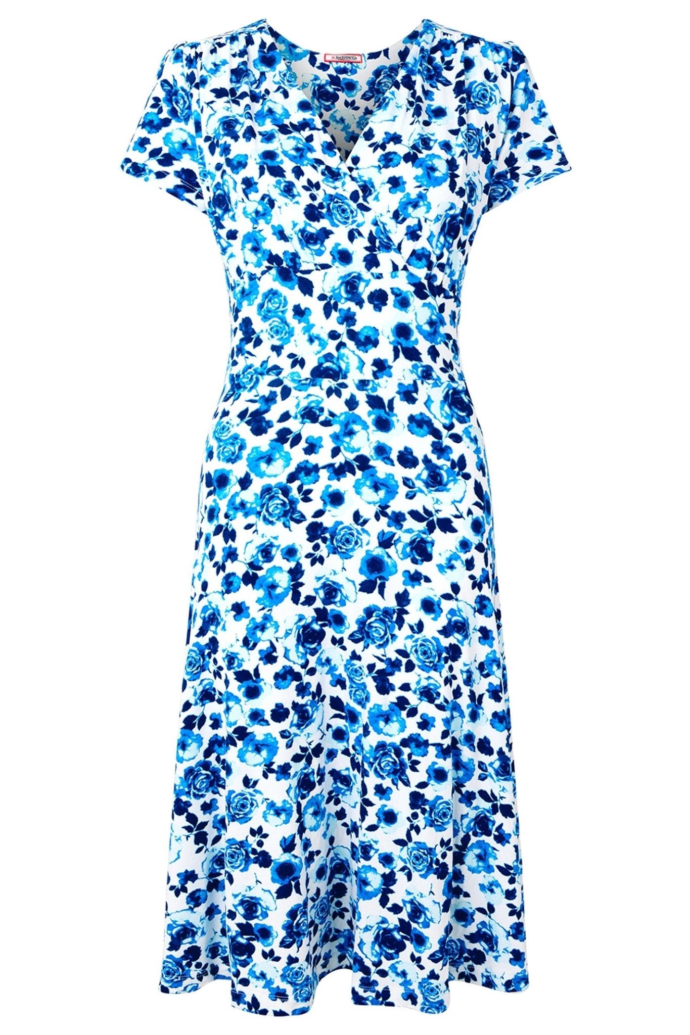 Joe Browns WF231A Delicate Floral Print Jersey Dress Blue - Dotique