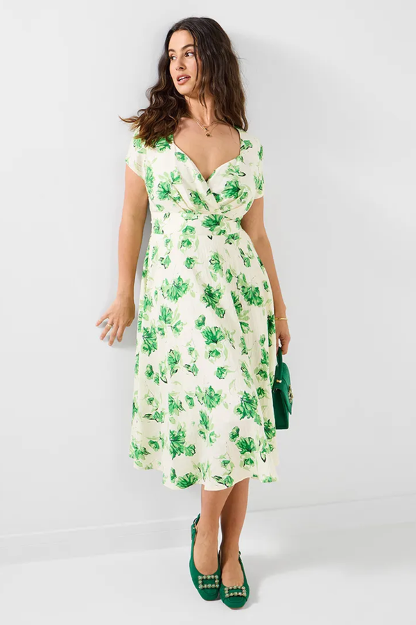 Joe Browns WF416A Day At The Races Floral Dress Green