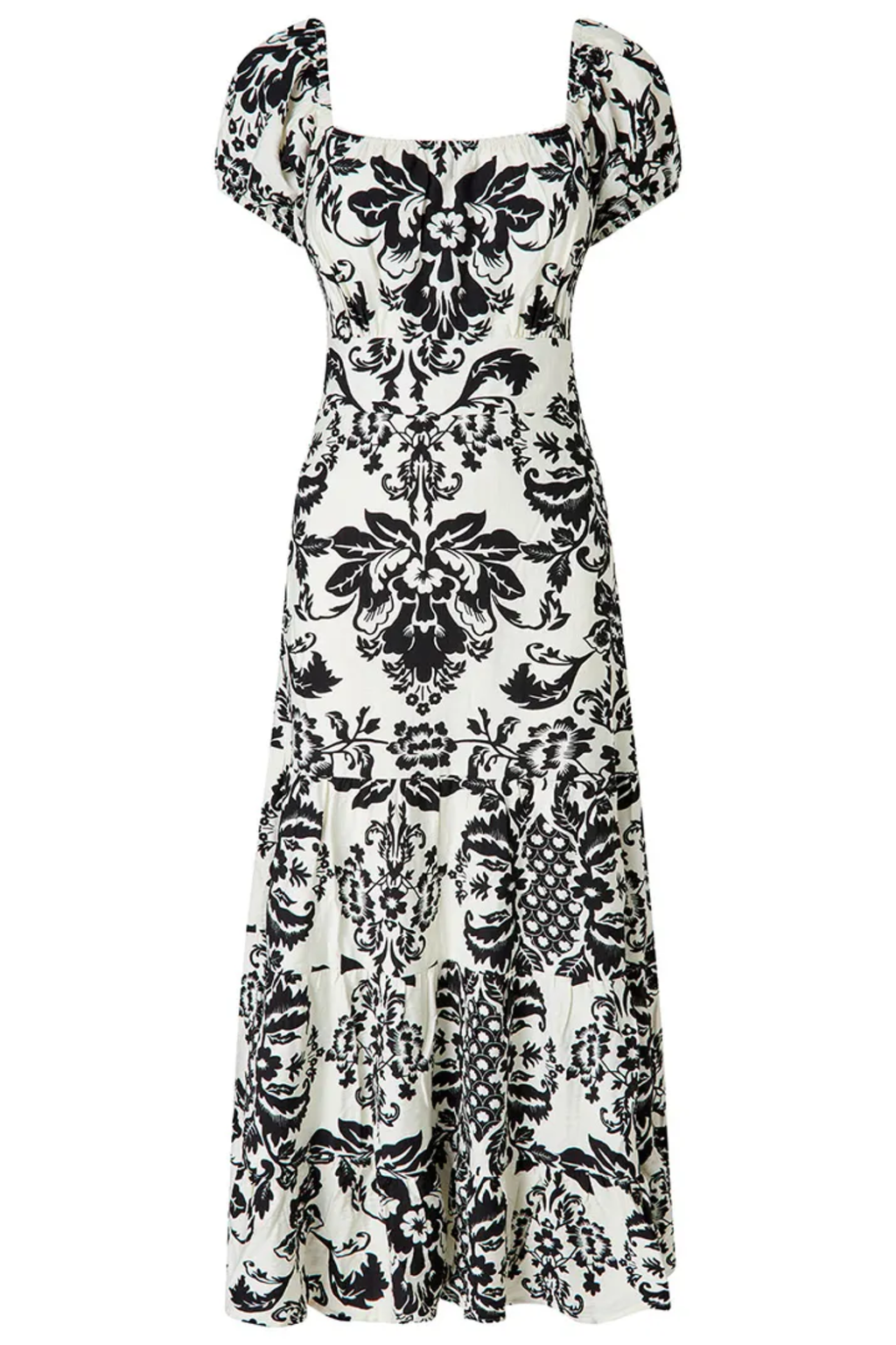 Joe Browns WF446A Serena Printed Maxi Dress Black/White by Joe Browns, shop Joe Browns at Dotique for classic monochrome elegance