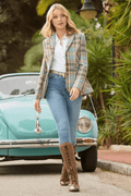 Lottie blue check jacket by Joe Browns, available at Dotique