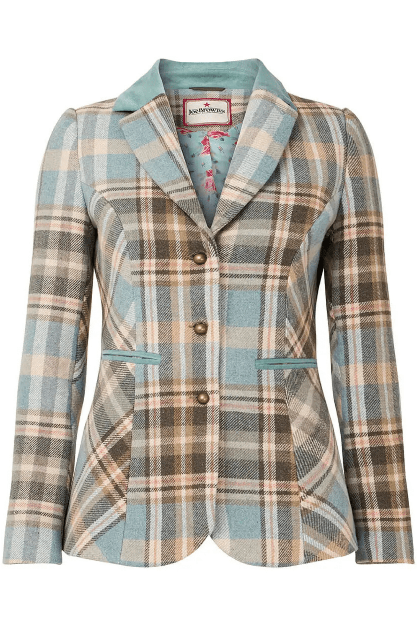 Lottie blue check jacket by Joe Browns, available at Dotique