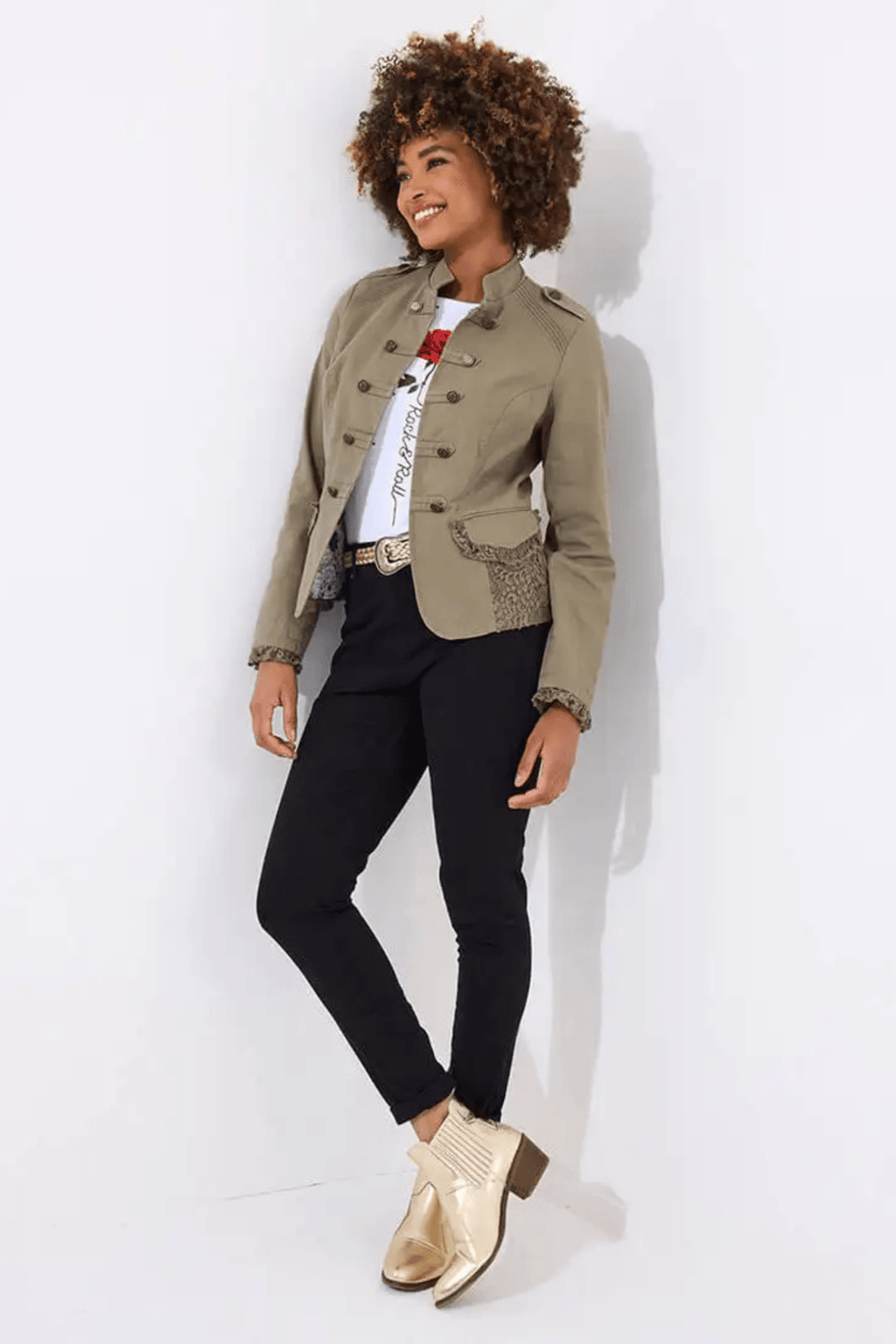 Joe Browns Marcie Cotton Military Jacket in Khaki – Dotique womenswear

