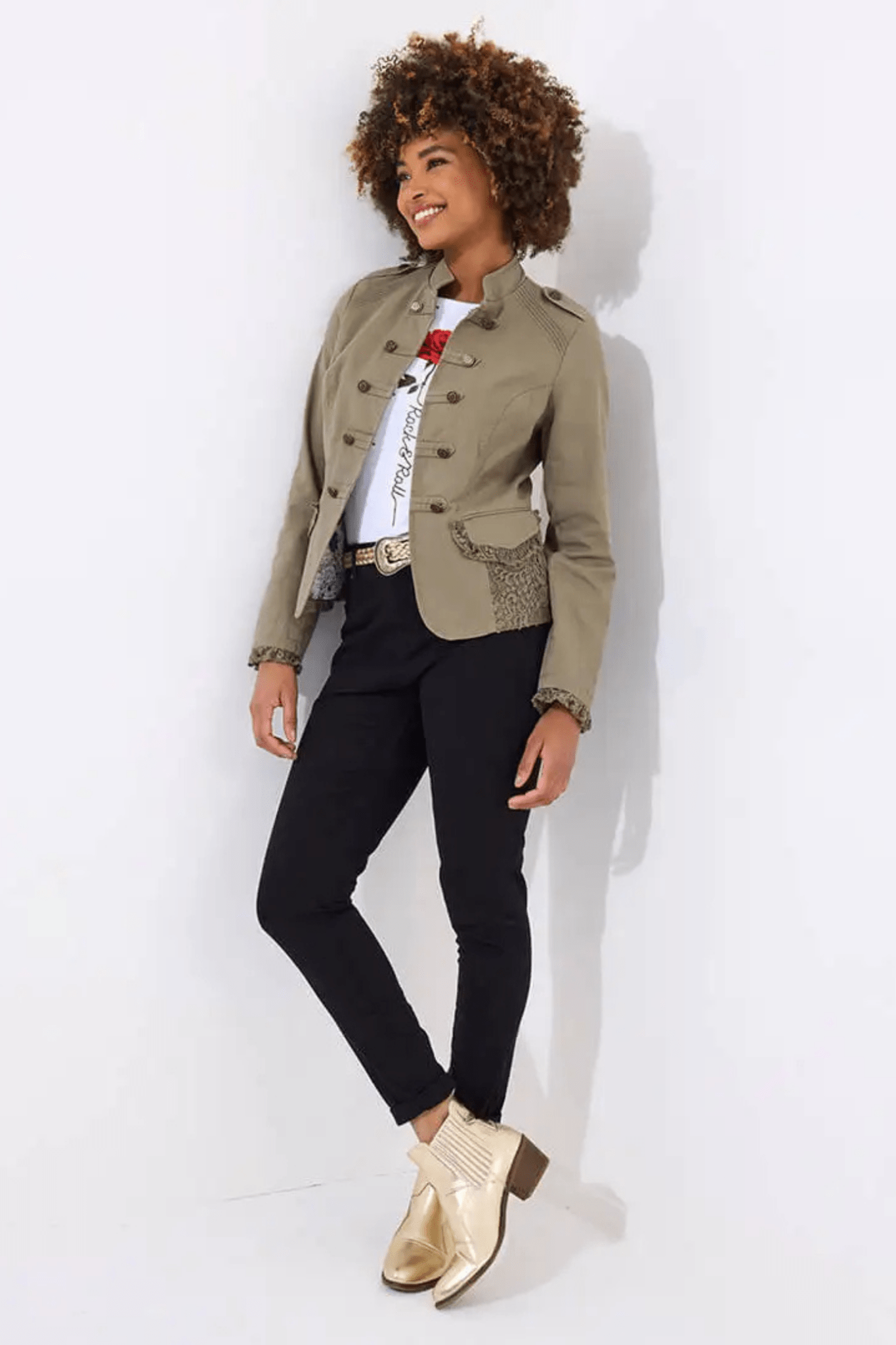 Joe Browns Marcie Cotton Military Jacket in Khaki – Dotique womenswear

