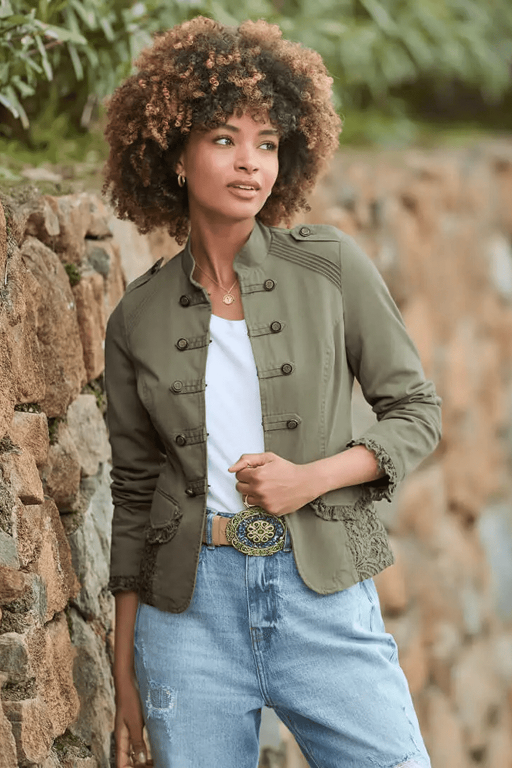 Joe Browns Marcie Cotton Military Jacket in Khaki – Dotique womenswear