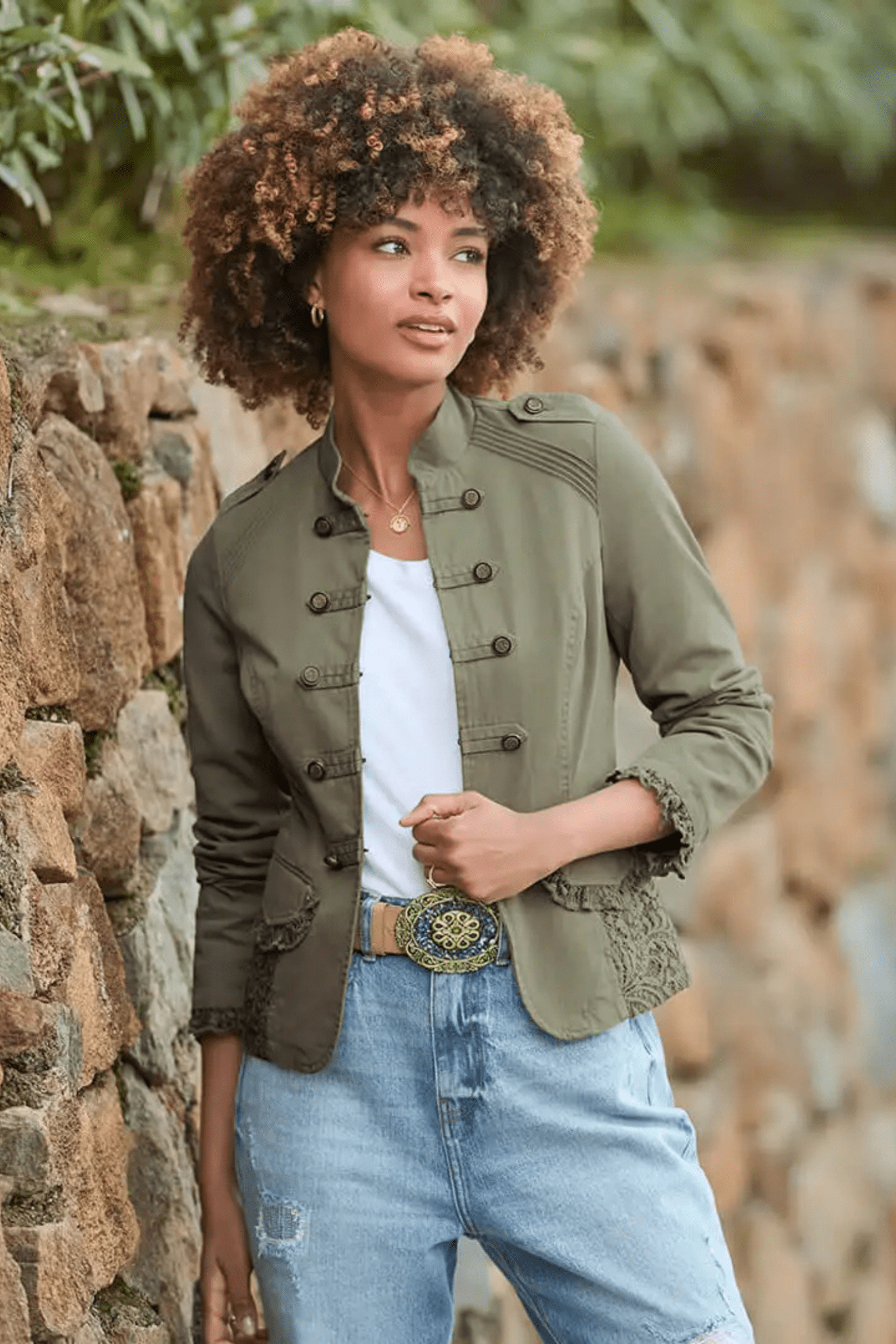Joe Browns Marcie Cotton Military Jacket in Khaki – Dotique womenswear