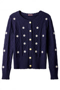 Joe Browns WK794A Daisy Embroidered Cable Knit Cardigan - Dotique