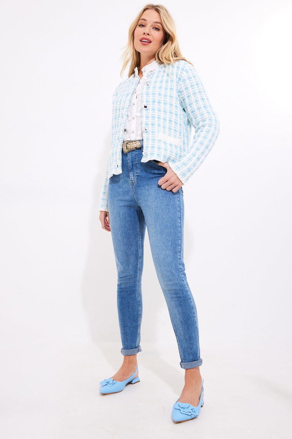 Joe Browns WK798A Celine Knitted Cardigan Blue - Dotique