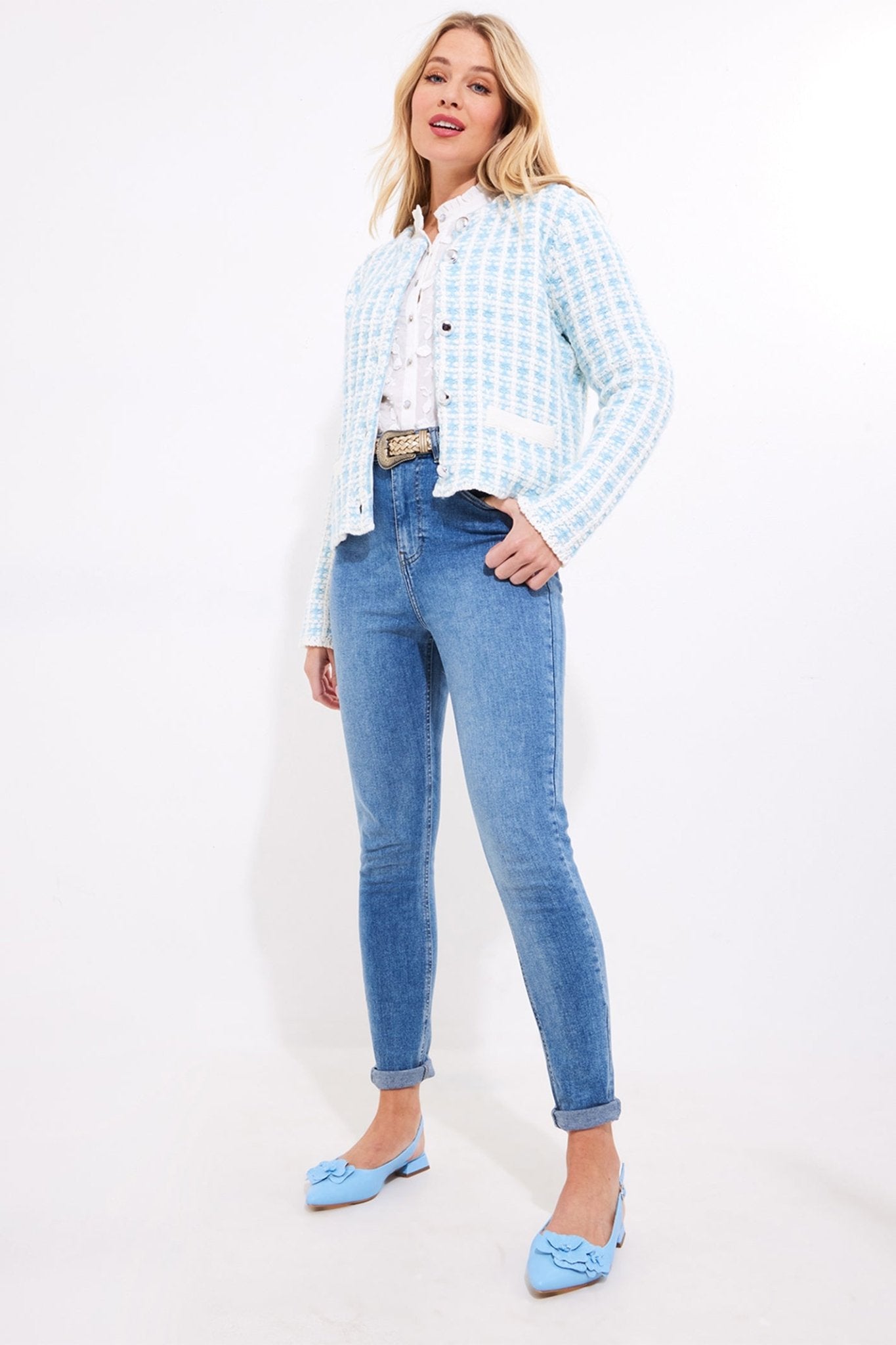 Joe Browns WK798A Celine Knitted Cardigan Blue - Dotique