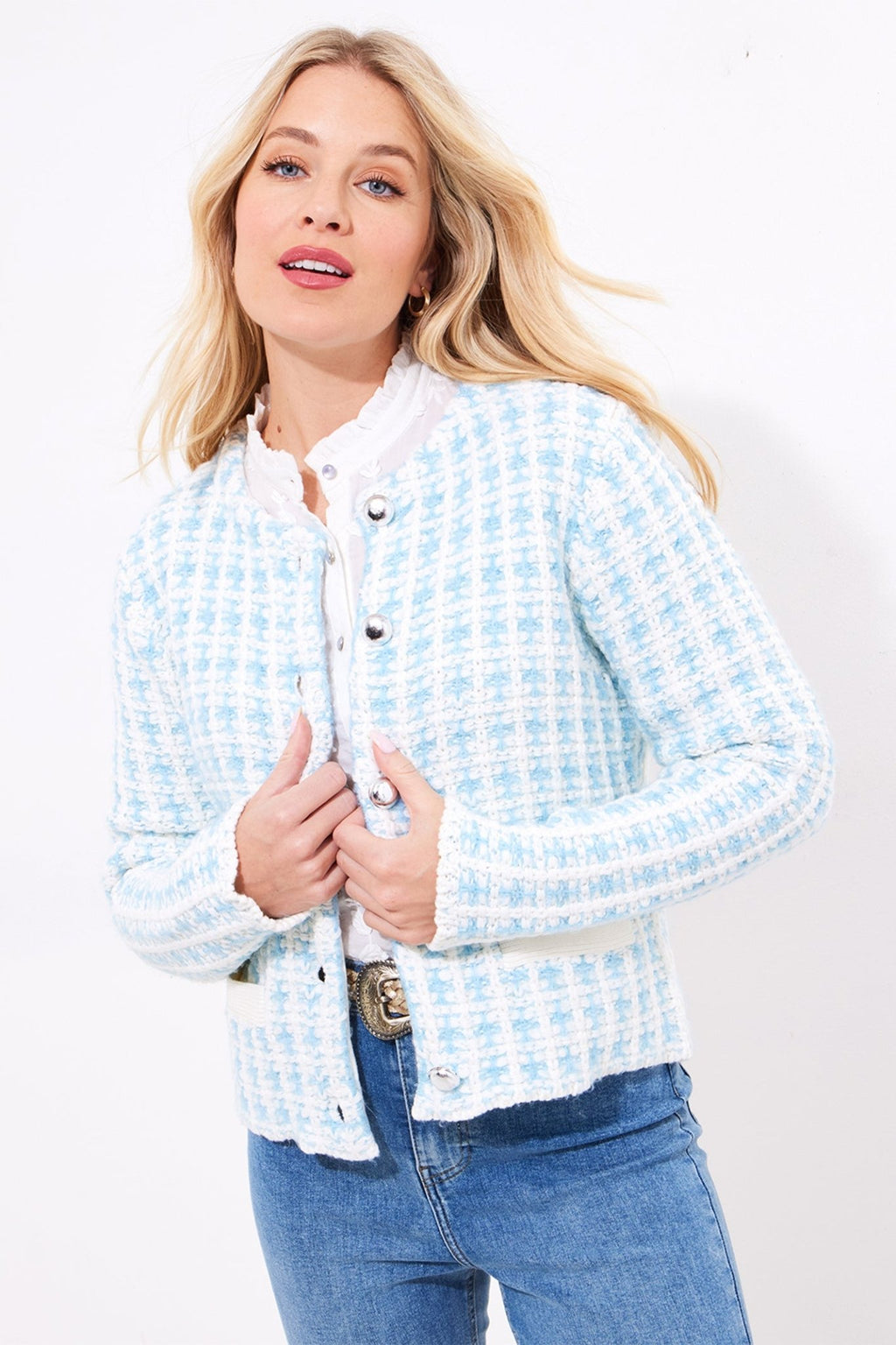 Joe Browns WK798A Celine Knitted Cardigan Blue - Dotique