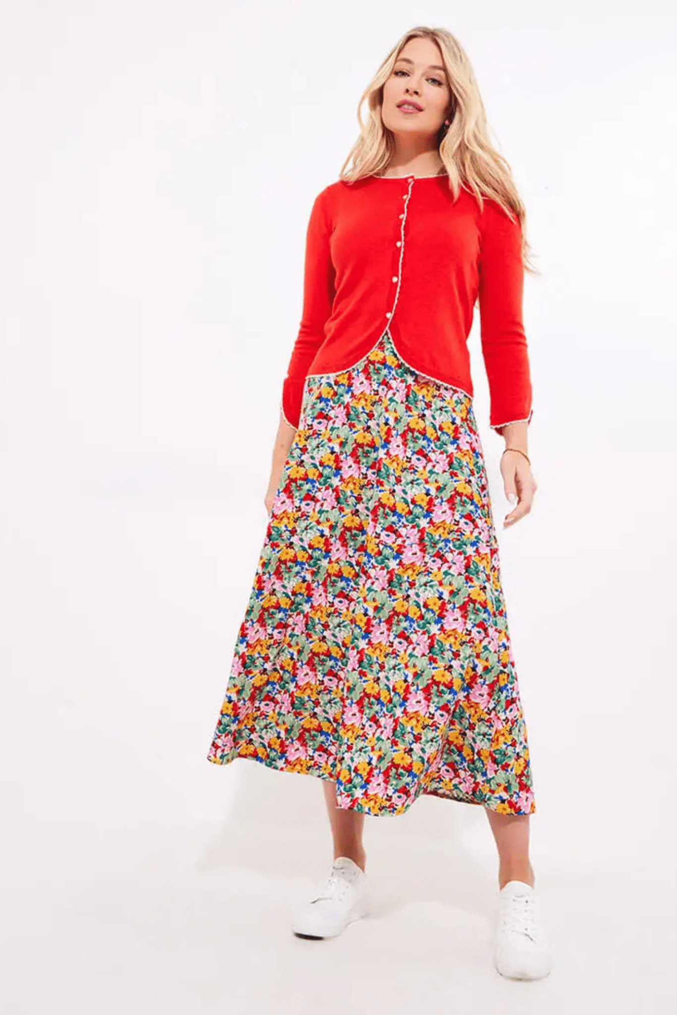 Joe Browns Floral Fancy Printed Maxi Skirt in Red – Dotique womenswear