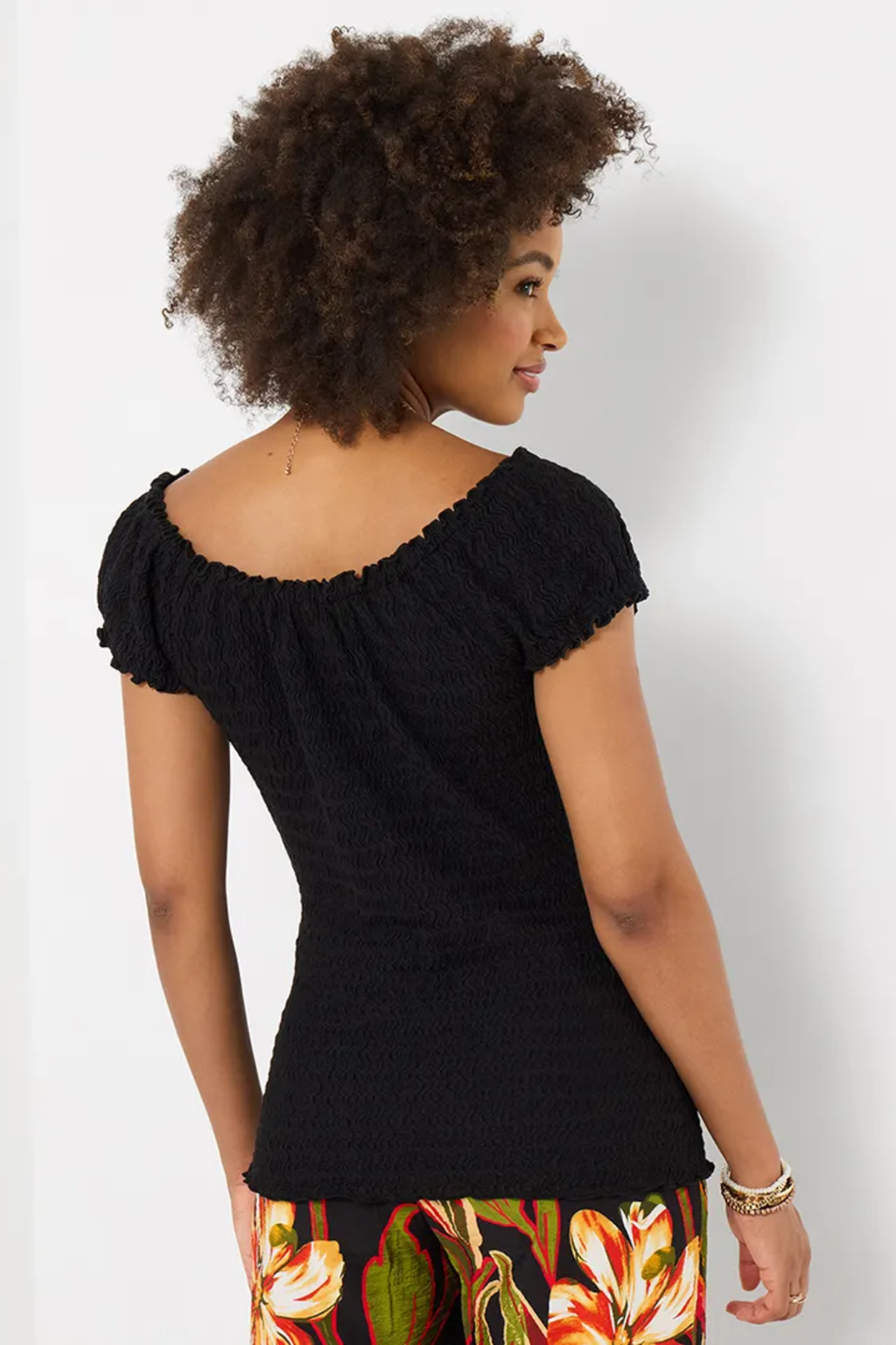 Woman wearing Joe Browns WU292B Beautiful Boho Textured Jersey Top by Joe Browns, shop the vendor at Dotique online.