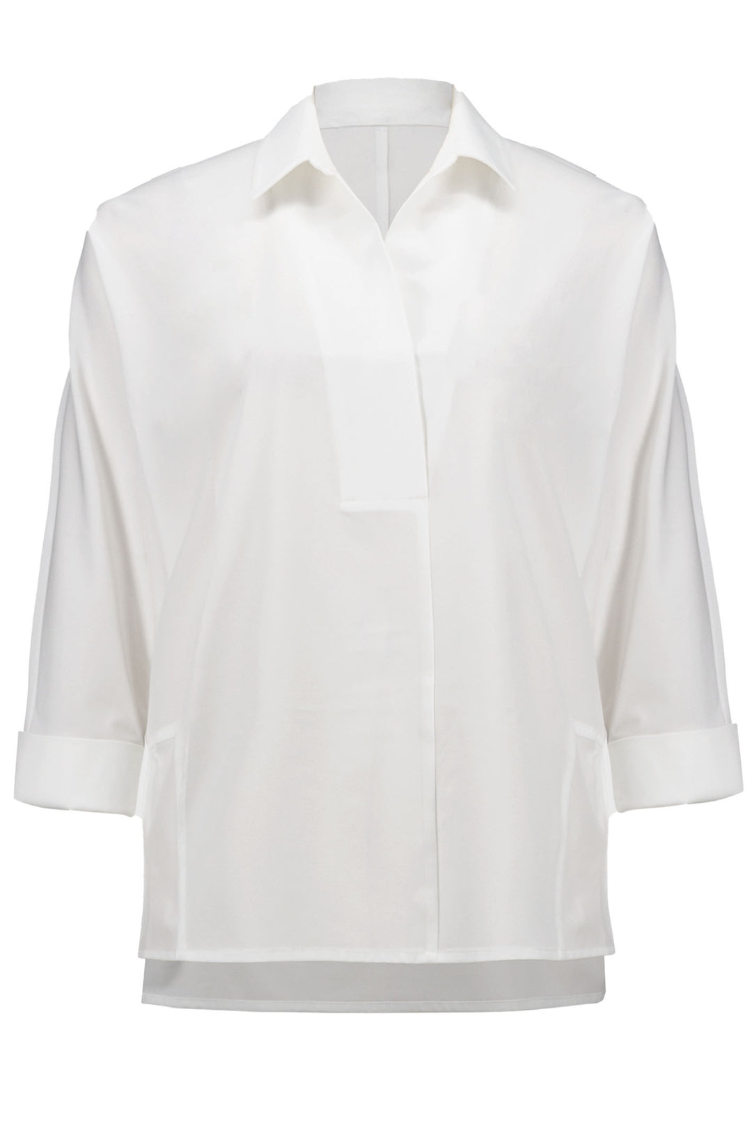 Joseph Ribkoff  251948-1761 Vanilla Poplin Boxy Shirt with Overlapping V-Neck - Dotique