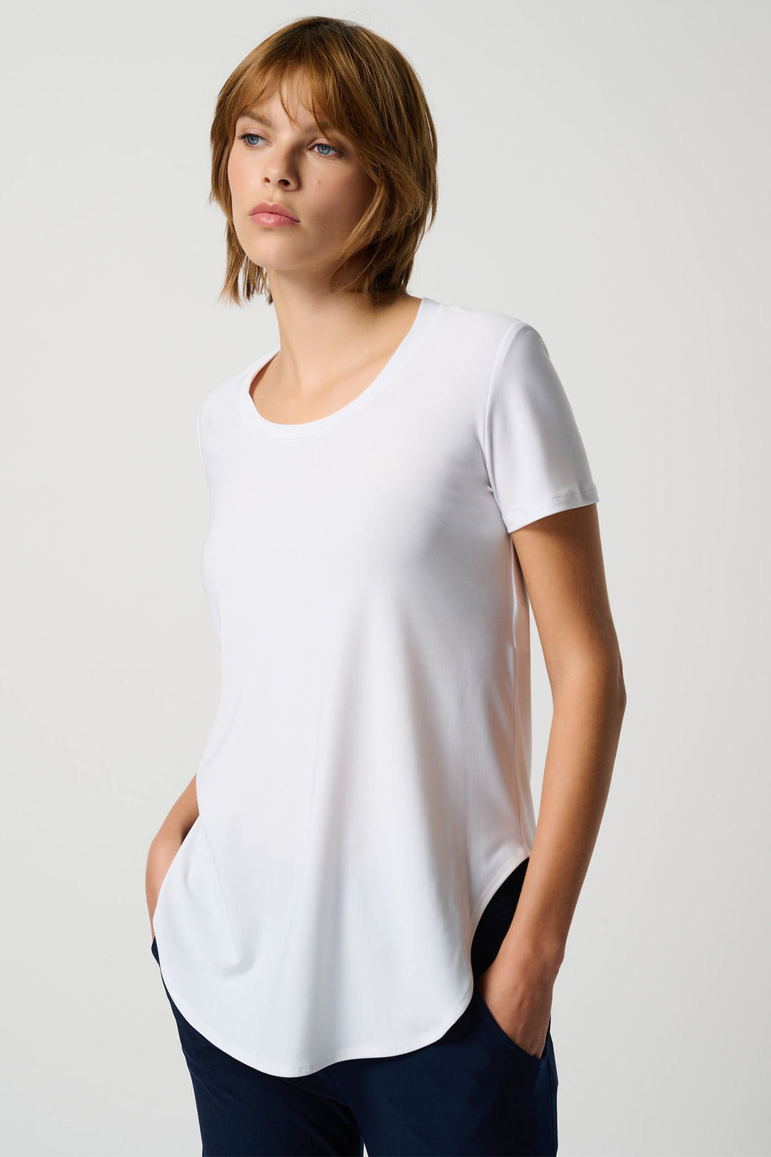 Joseph Ribkoff 183220 White Classic T-Shirt - Dotique