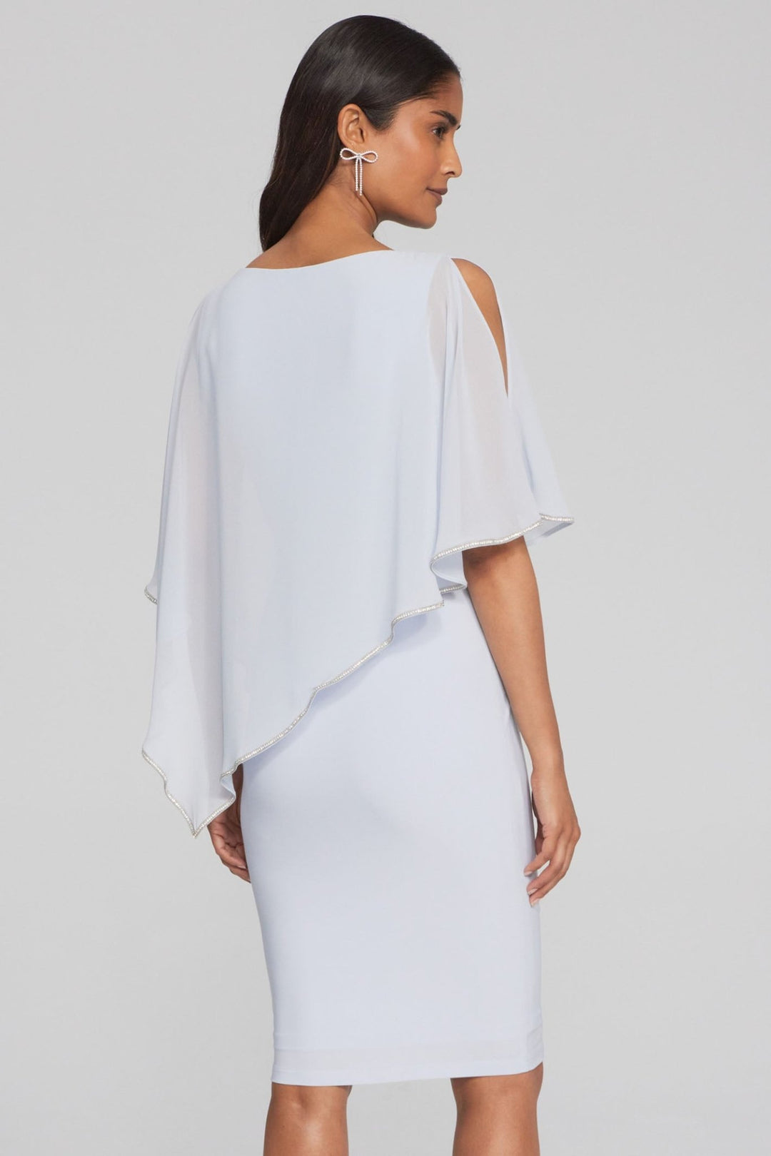 Joseph Ribkoff 223762 Celestial Blue Cape Occasion Dress - Dotique Chesterfield