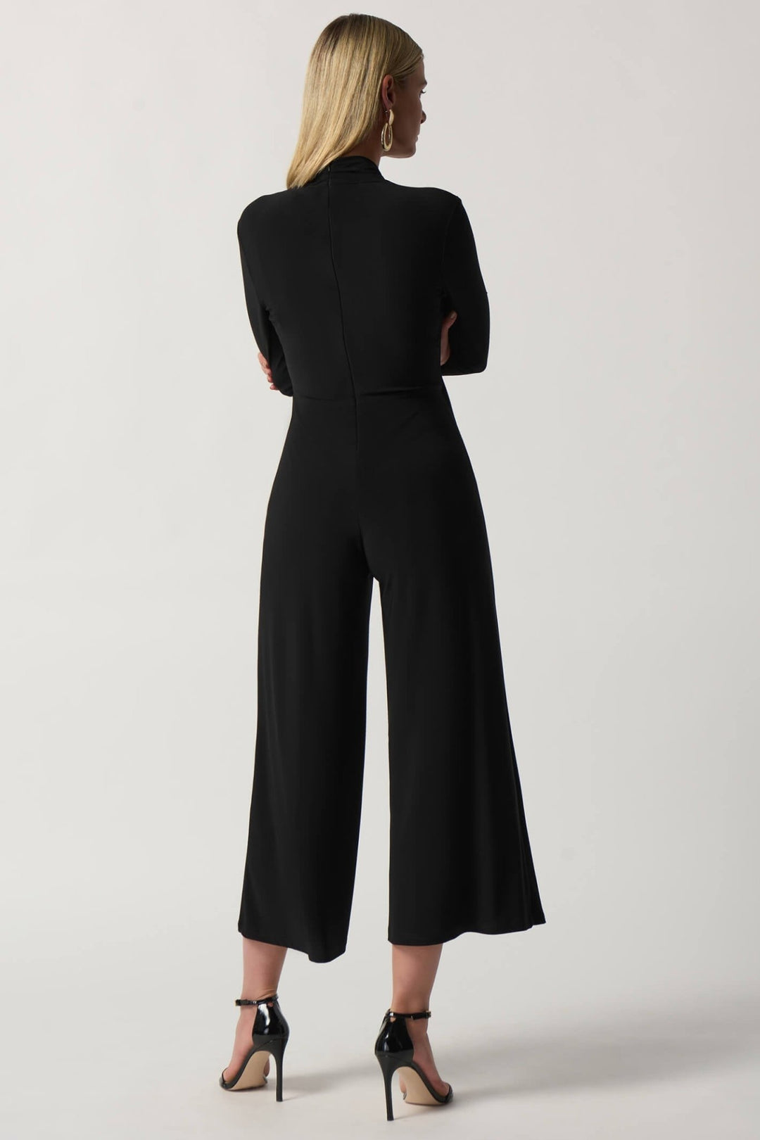Joseph Ribkoff 233097 Black Wrap Culotte Jumpsuit - Dotique