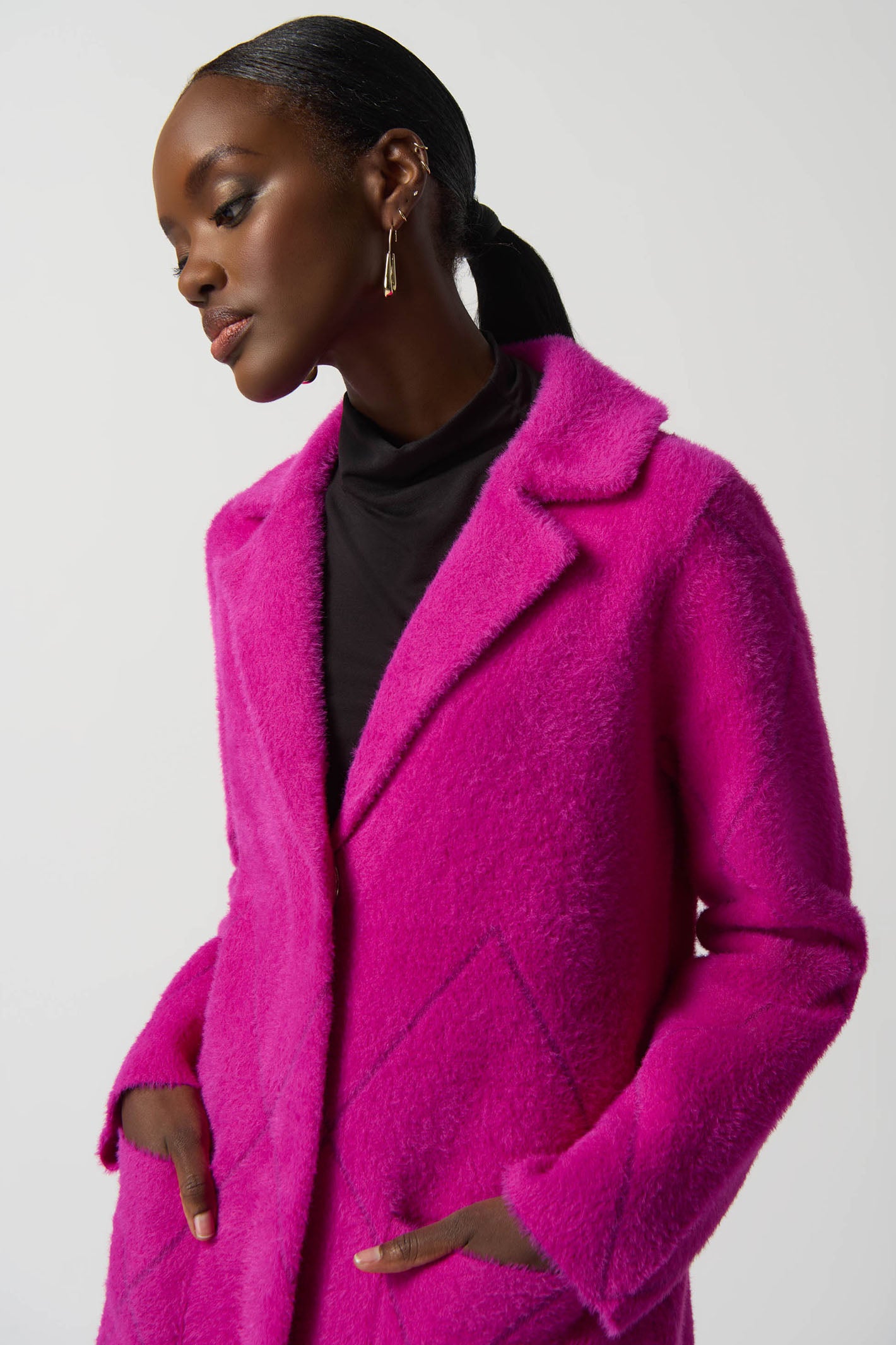 Faux pink outlet coat