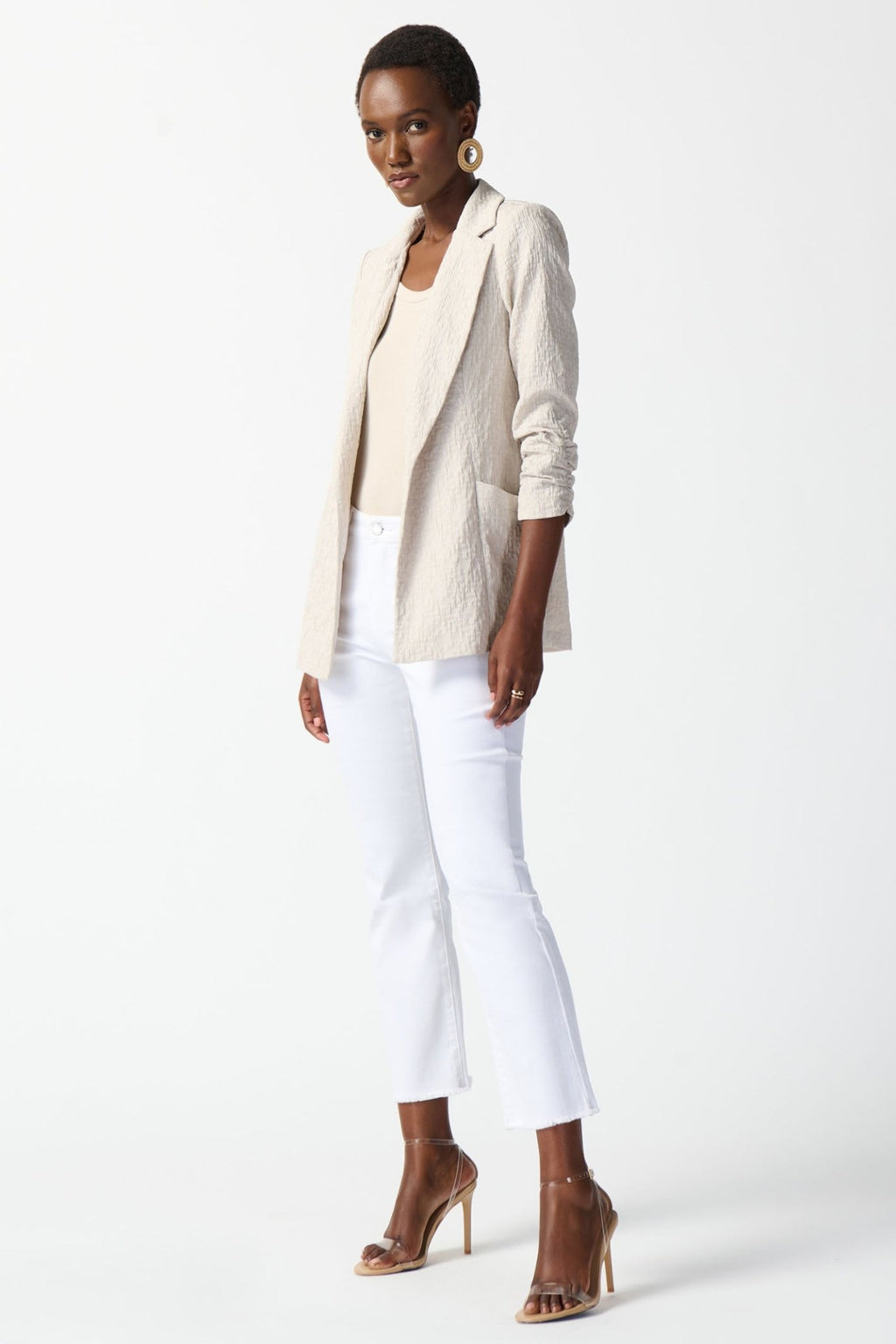 Joseph Ribkoff 242034 MoonStone Woven Jacquard Boxy Blazer Jacket - Dotique