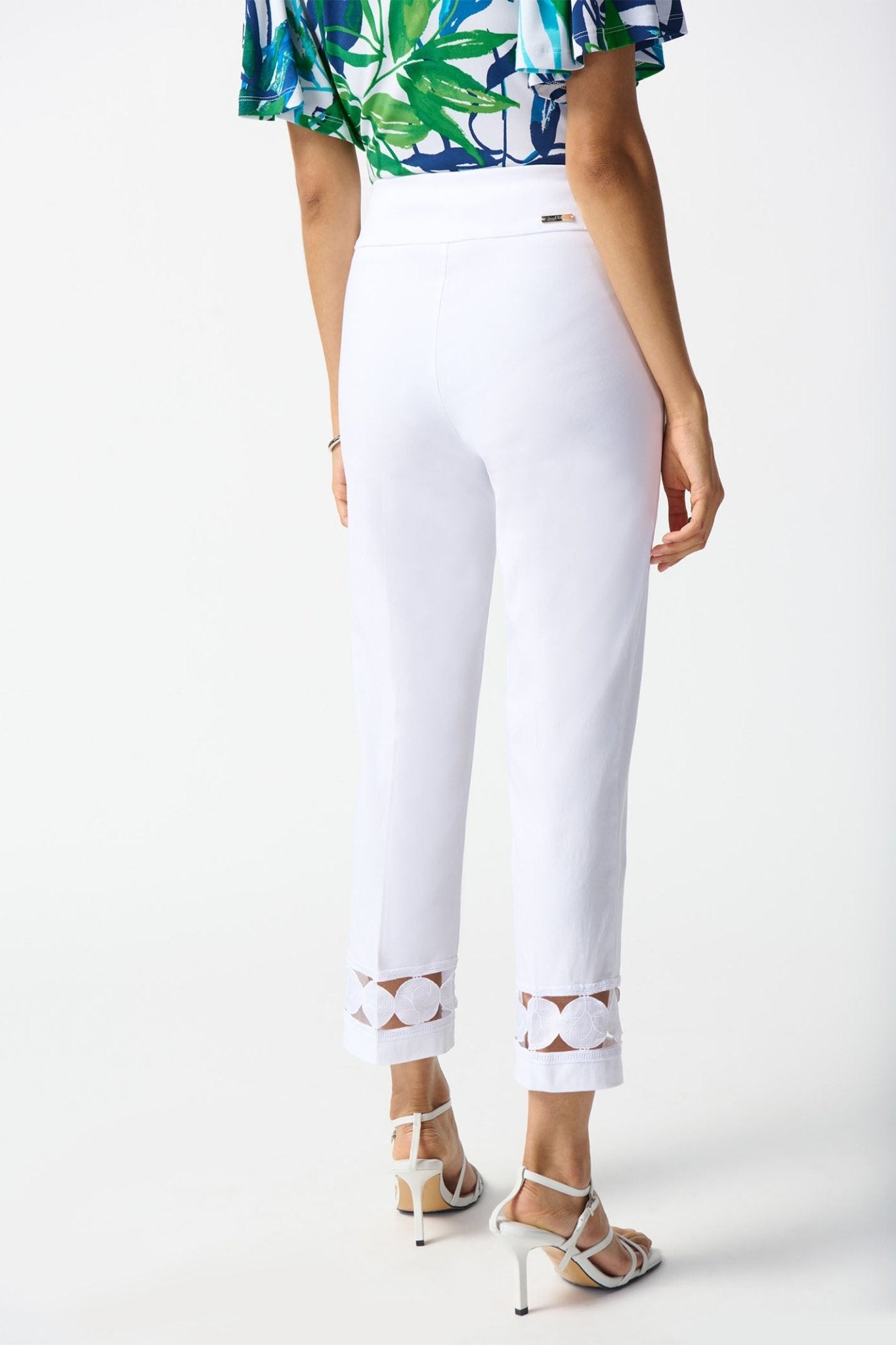 Joseph Ribkoff 242131 White Millennium Cropped Pull-On Trousers - Dotique