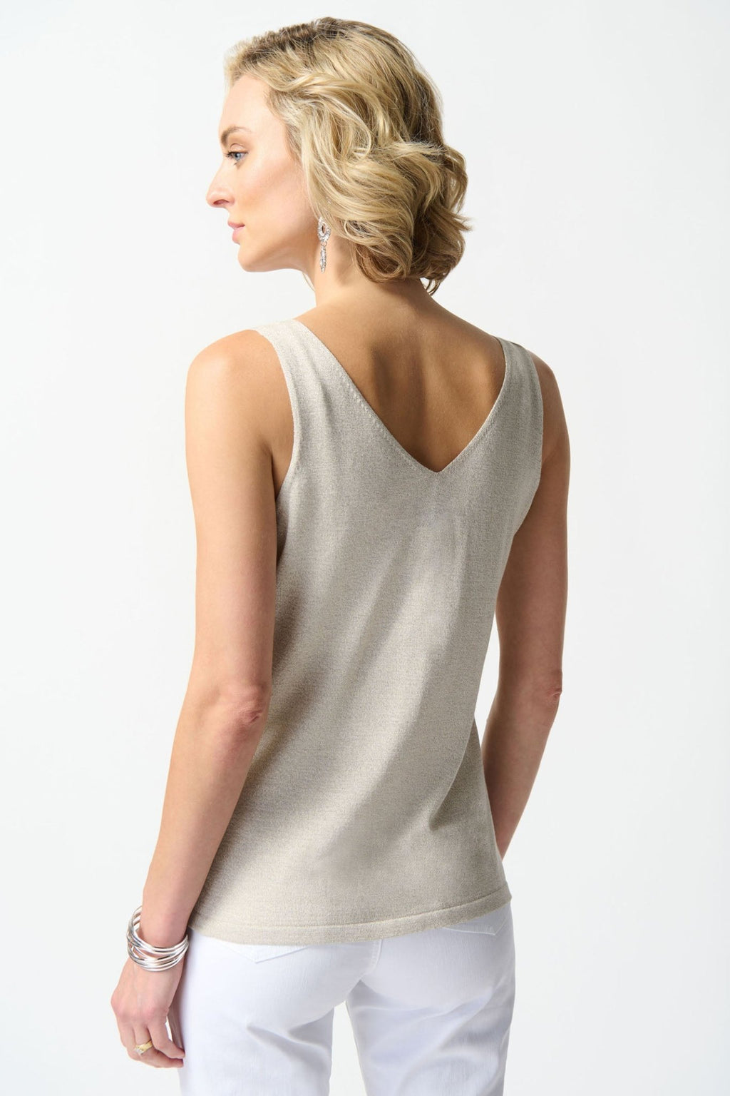 Joseph Ribkoff 242927 Sand Lurex Two-Piece Knit Cover-Up Set - Dotique