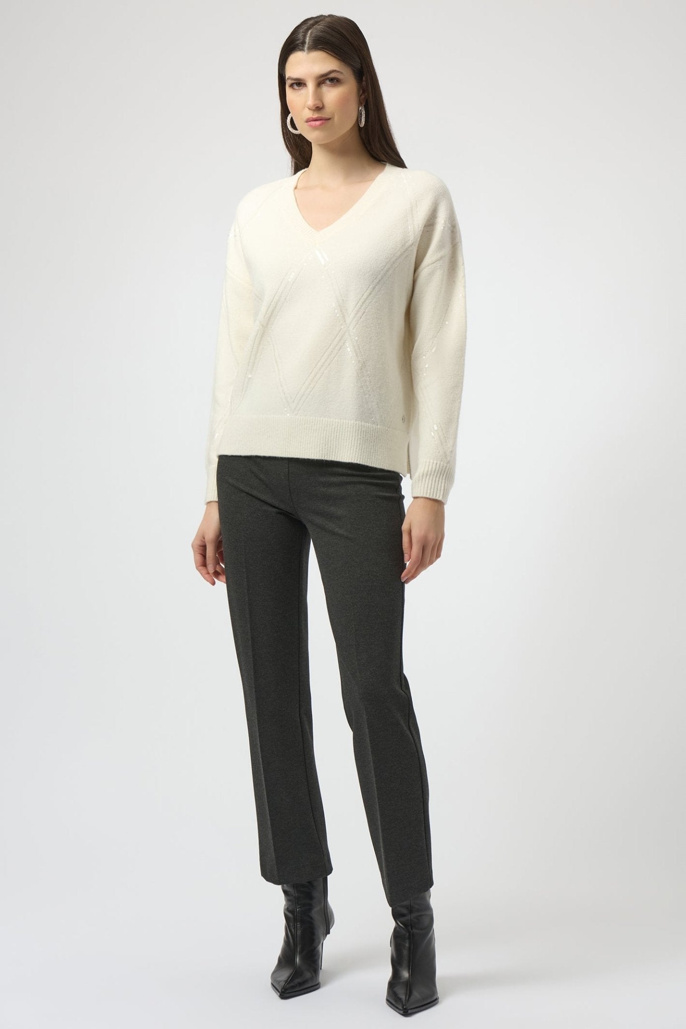 Joseph Ribkoff 243049F25 Grey Trousers - Dotique - Joseph Ribkoff