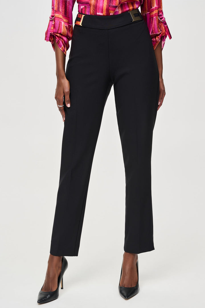 Joseph Ribkoff 243145 Black (11) Lux Twill Slim Pull-On Trousers - Dotique