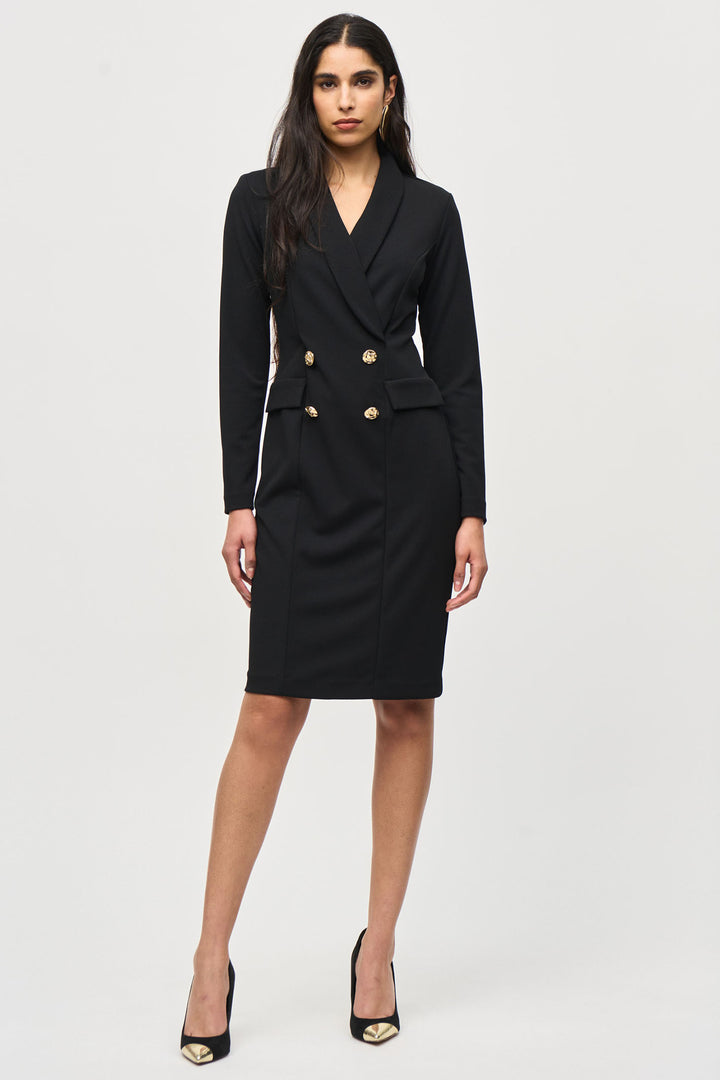 Joseph Ribkoff 243146 Black (11) Scuba Crepe Blazer Dress - Dotique