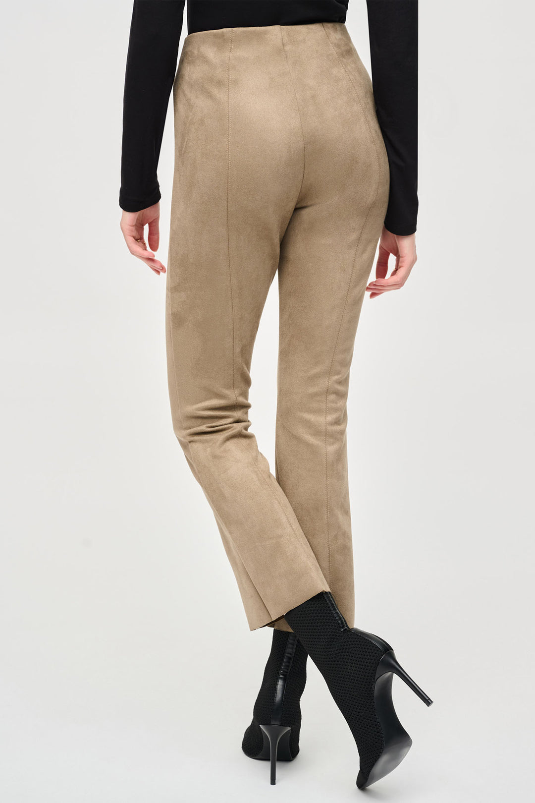 Joseph Ribkoff 243178 Java Beige Suede Flared Trousers - Dotique