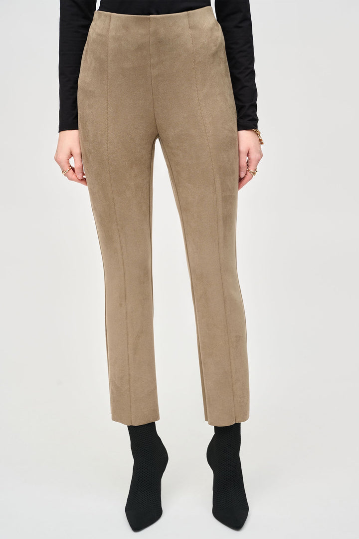 Joseph Ribkoff 243178 Java Beige Suede Flared Trousers - Dotique