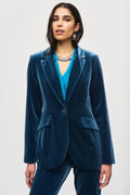 Joseph Ribkoff 243286 Nightfall Blue Velvet Blazer Jacket - Dotique - Joseph Ribkoff