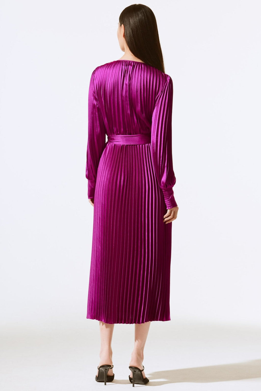 Joseph Ribkoff 243771X Empress (4271) Satin Pleated Midi Dress - Dotique