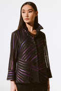 Joseph Ribkoff 243777 Black Multi Abstract Print Soutache Jacket - Dotique