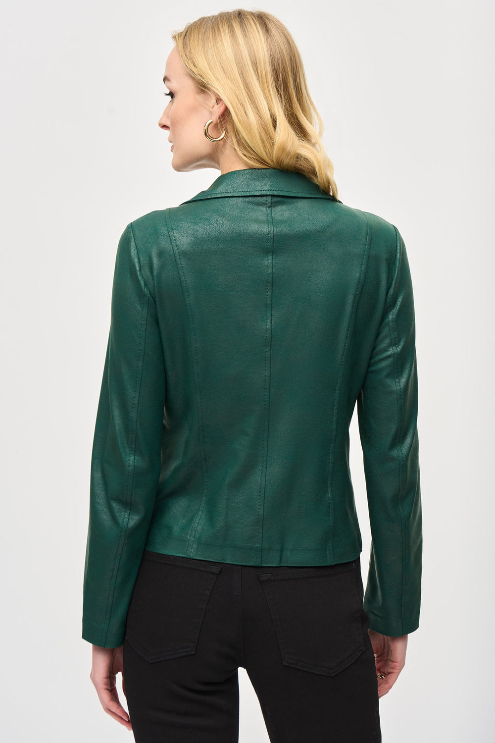 Joseph Ribkoff 243905 Absolute Green Faux Leather Jacket - Dotique