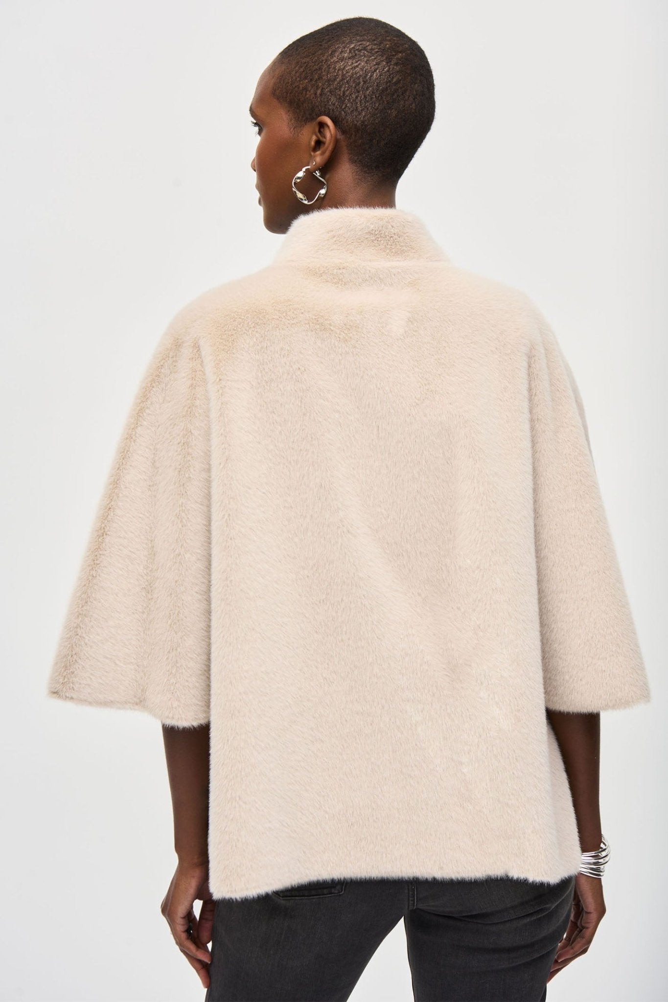 Joseph Ribkoff 243917 Champagne Faux Fur Jacket Jacket - Dotique