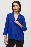 Joseph Ribkoff 244011 Royal Sapphire (2922) Lux Twill Pleated Trapeze Jacket - Dotique - Joseph Ribkoff