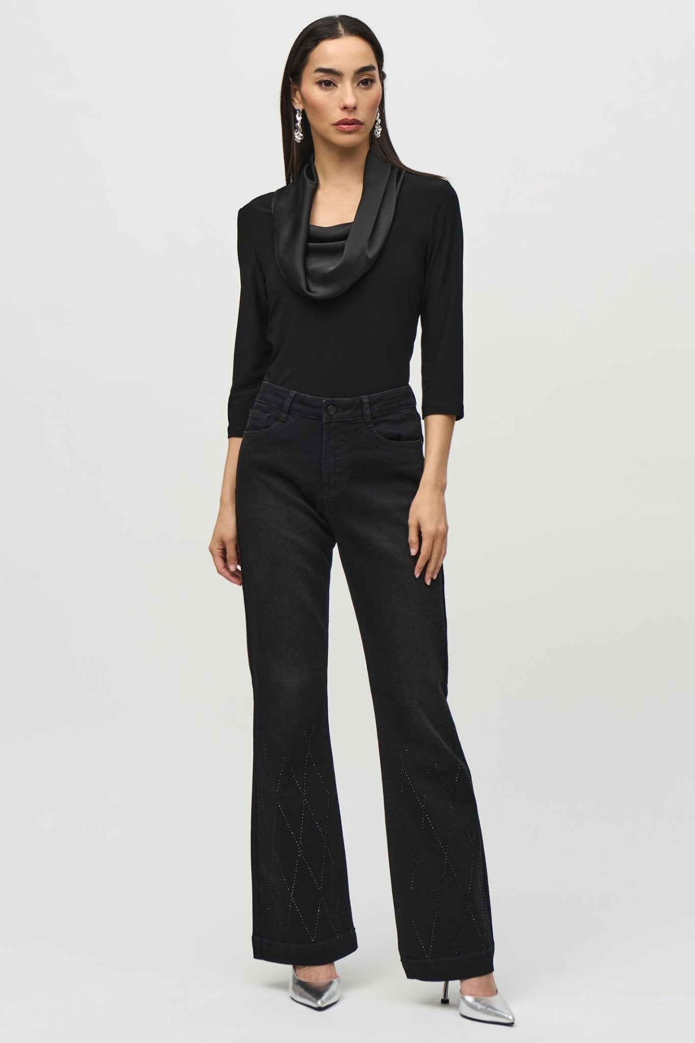 Joseph Ribkoff 244106 Black Cowl Neck Top – Dotique