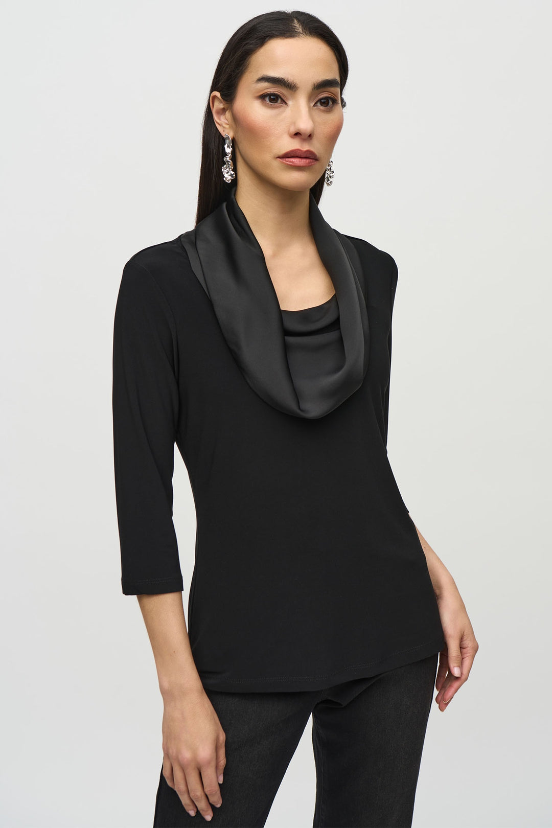 Joseph Ribkoff 244106 Black Cowl Neck Top - Dotique