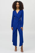 Joseph Ribkoff 244155 Royal Sapphire Blue (2922)Silky Knit Wrap Culotte Jumpsuit - Dotique - Joseph Ribkoff