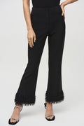 Joseph Ribkoff 244193 Black (11) Silky Knit and Novelty Flared Trousers - Dotique - Joseph Ribkoff