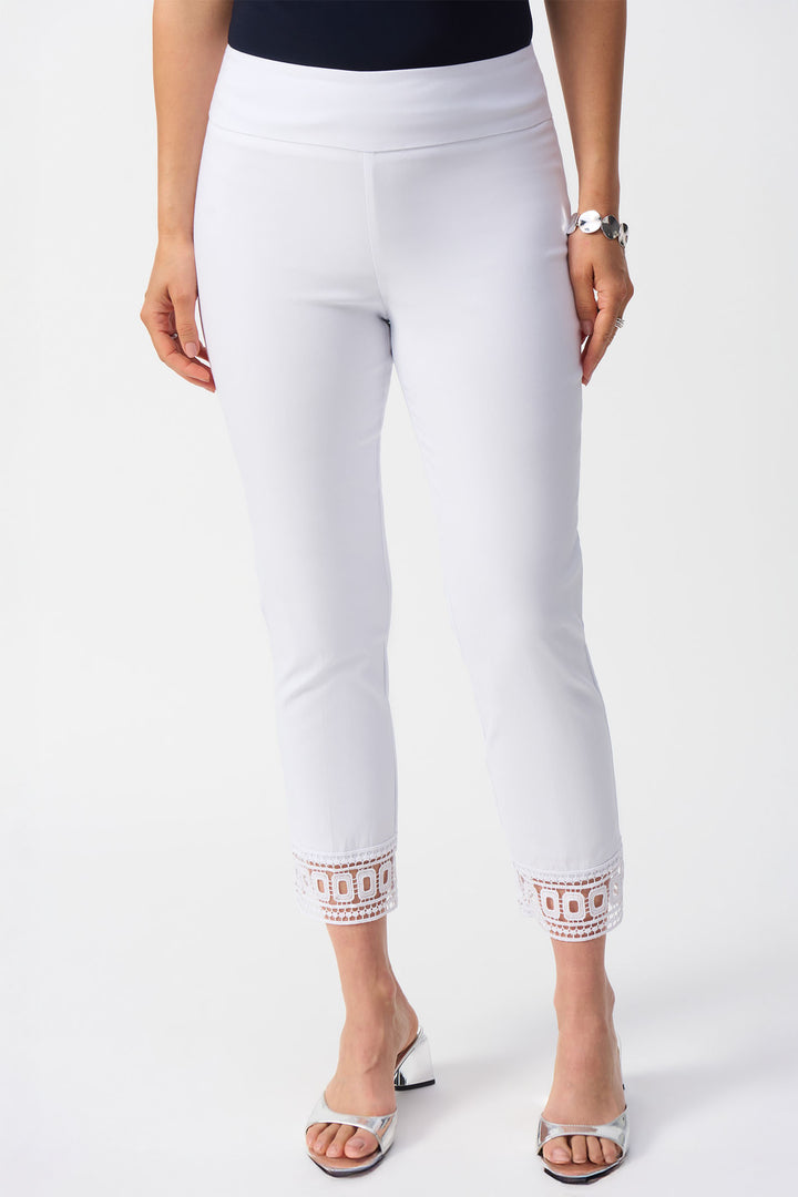 Joseph Ribkoff 251053 Trousers with Lace Hem White - Dotique