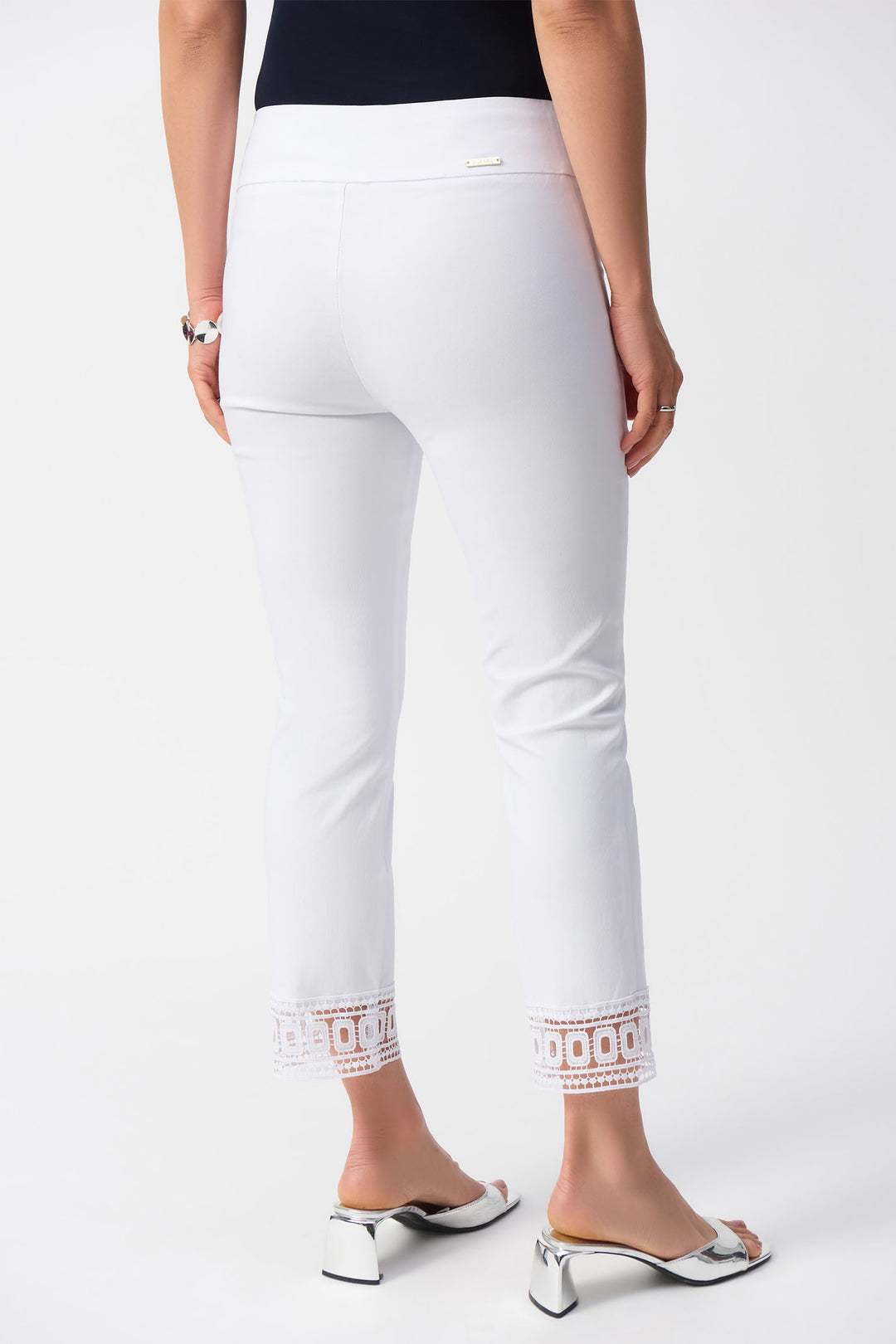 Joseph Ribkoff 251053 Trousers with Lace Hem White - Dotique